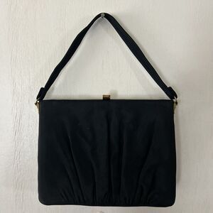 Vintage Black Satin Evening Bag Purse L&M Spot-Lite Exclusive USA W/ Coin Purse